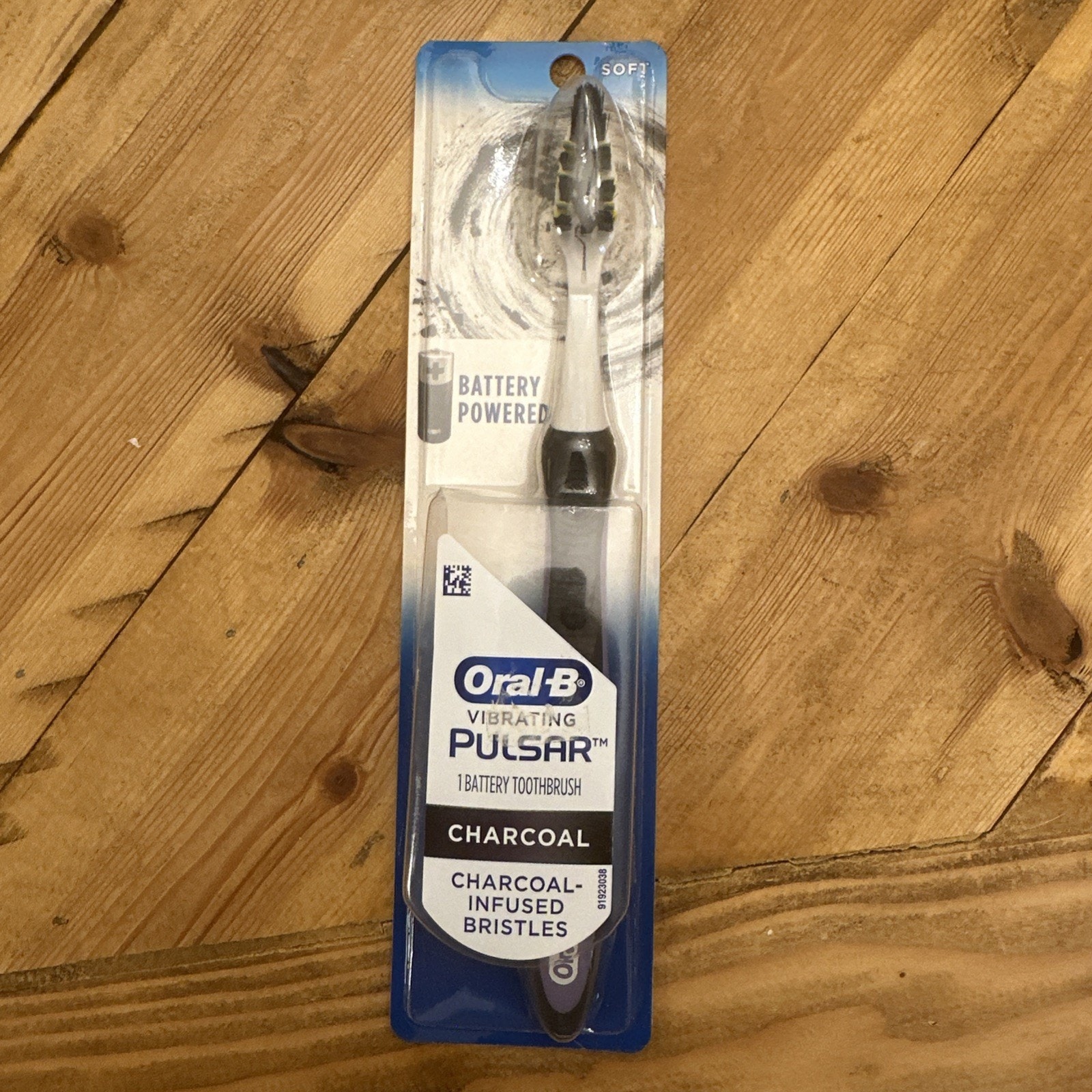 Oral-B Pulsar Vibrating Charcoal Battery Powered Toothbrush Soft Bristles New